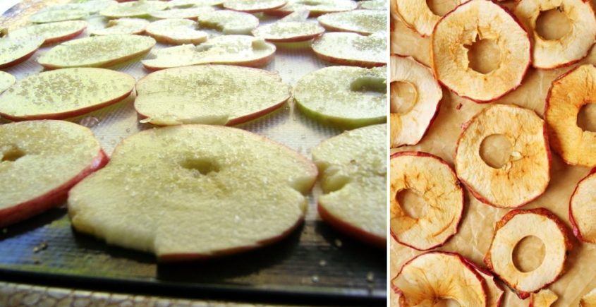 Sušené jablká so škoricou