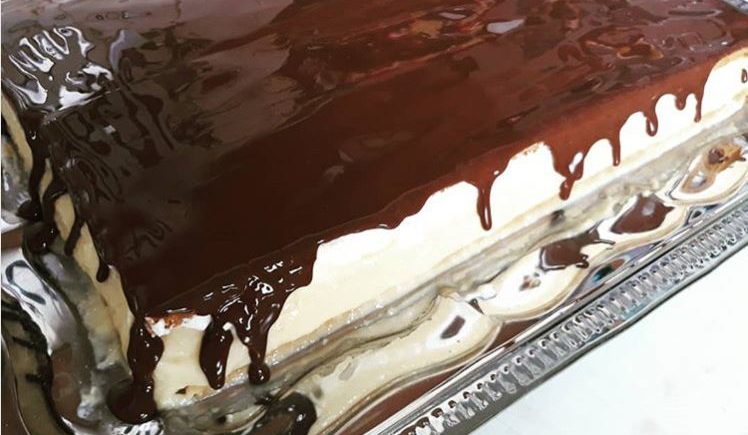 Vanilkový krémeš so strúhanou čokoládou