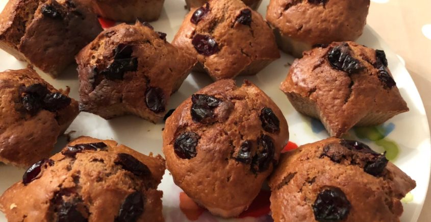 Zdravé špaldové muffiny s brusnicami
