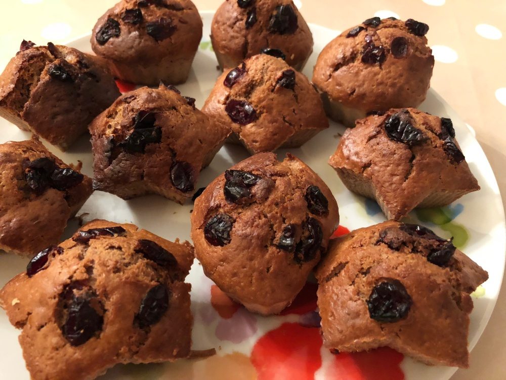 Zdravé špaldové muffiny s brusnicami