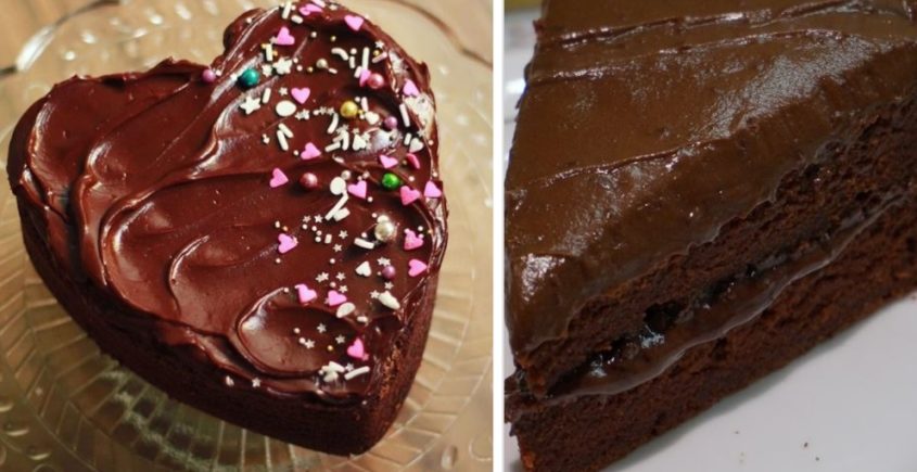 Valentínska čokoládová torta